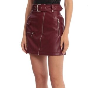NWT 7 For All Mankind Faux Leather Moto Mini Skirt. Size XS